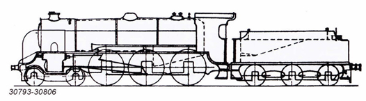 N15 4-6-0 LSWR Urie & SR Maunsell King Arthur 30448 – 30457, 30736