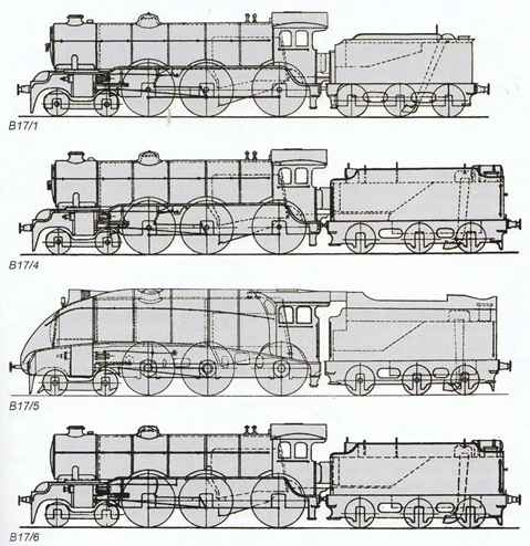 B17 61600 – 61672 4-6-0 LNER Gresley Sandringham – Preserved