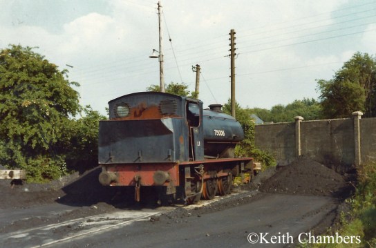 Hunslet 2855 out of use at Onllwyn, Glamorgan It carried its original W.D. number throughout its industrial career in Northumberland and later south Wales- Early 1970s.jpg