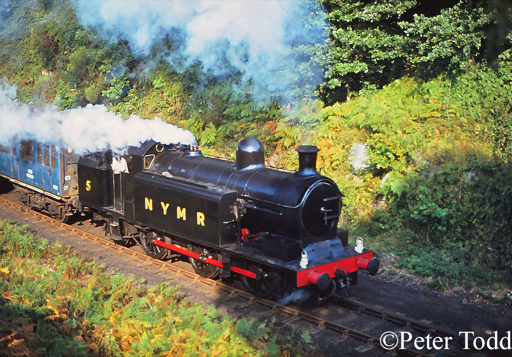 Robert Stephenson 3377 approaching Goatland on the North Yorkshire Moors Railway - October 1978.jpg