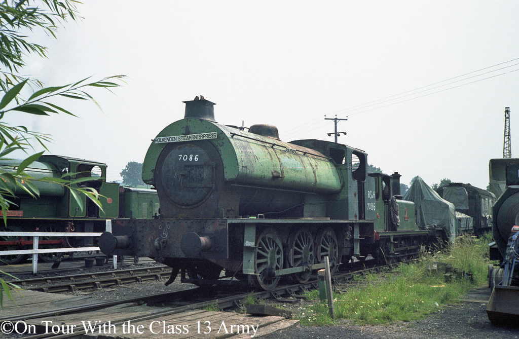 RSH 7086 in store at Rolvenden on the Kent & East Sussex Railway - July 1980.jpg