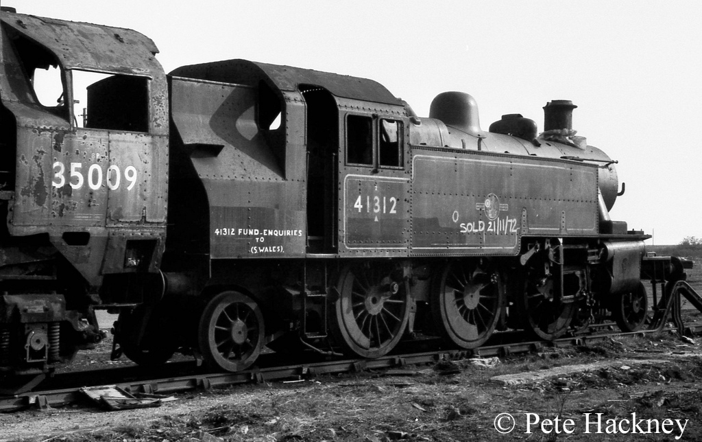 41312 in Woodham's scrapyard at Barry - 1973.jpg