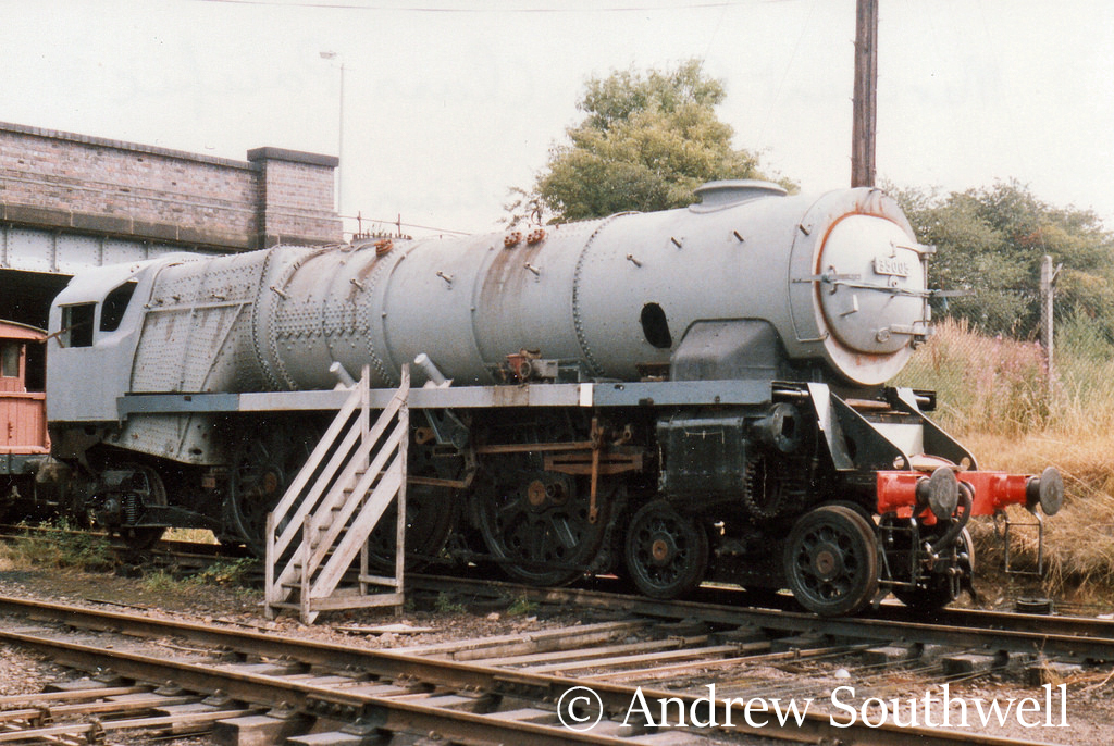 35005 Canadian Pacific under restoration at Loughborough on the Great Central Railway - August 1989.jpg