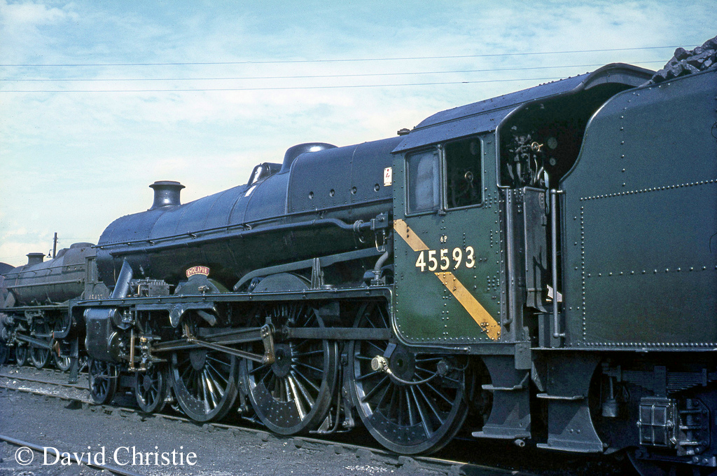 45593 Kholapur on Carlisle Kingmoor shed - August 1967.jpg