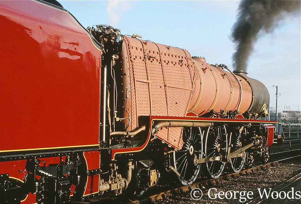 46229 Duchess of Hamilton undergoing steam testing at the NRM York - January 1990.jpg