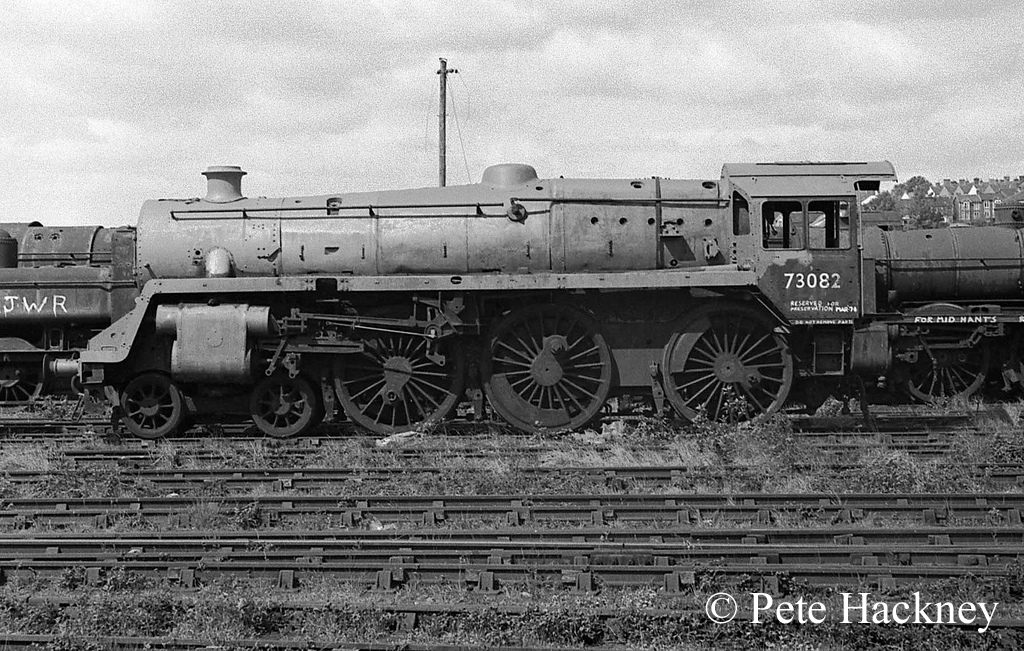 73082 Camelot in Woodham's scrapyard at Barry - 1975.jpg