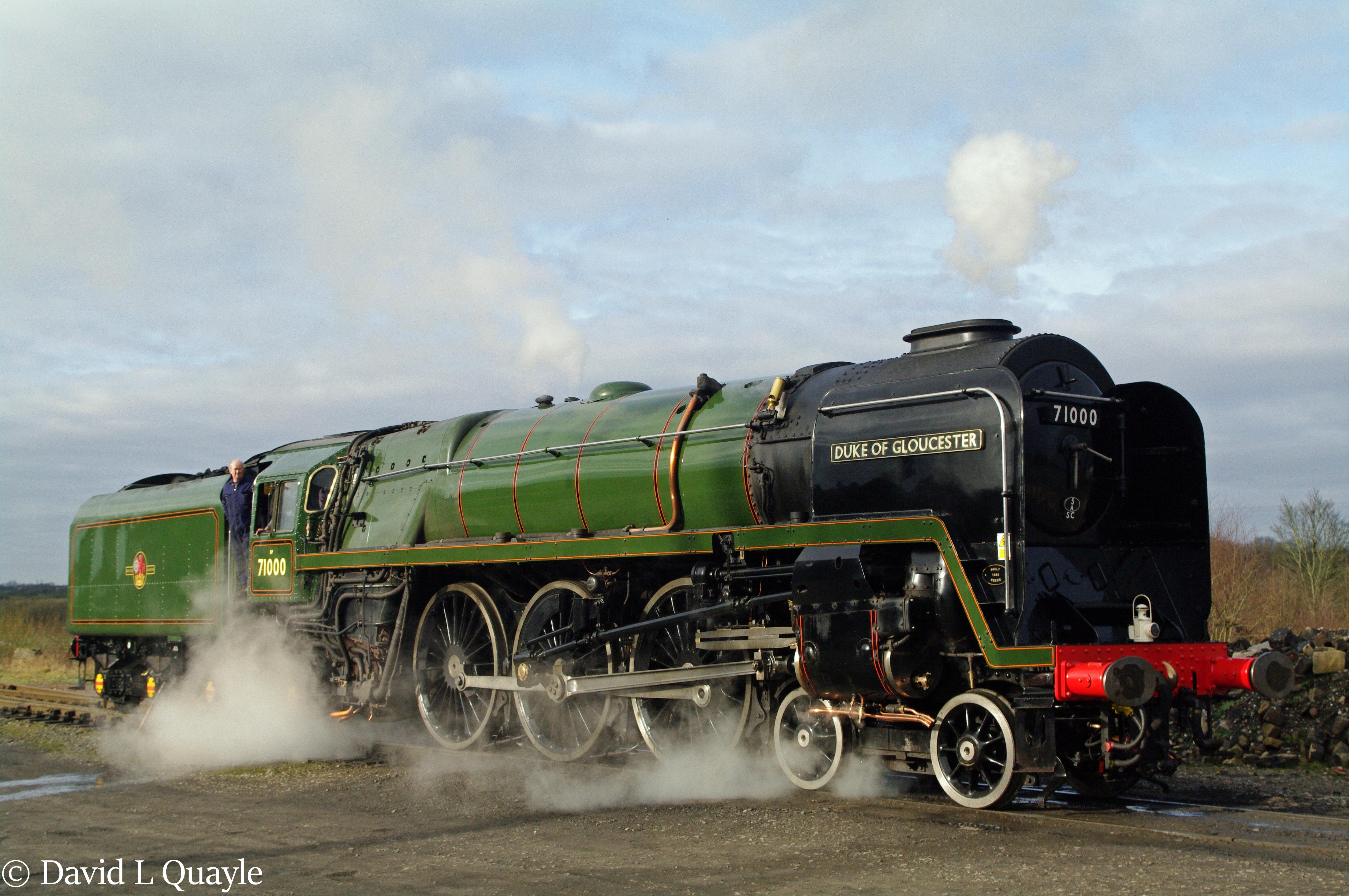This image has an empty alt attribute; its file name is 71000-duke-of-gloucester-at-bury-on-the-east-lancashire-railway-february-2012.jpg
